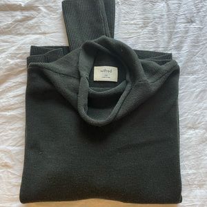 Aritzia Mock Neck Olive Green Sweater